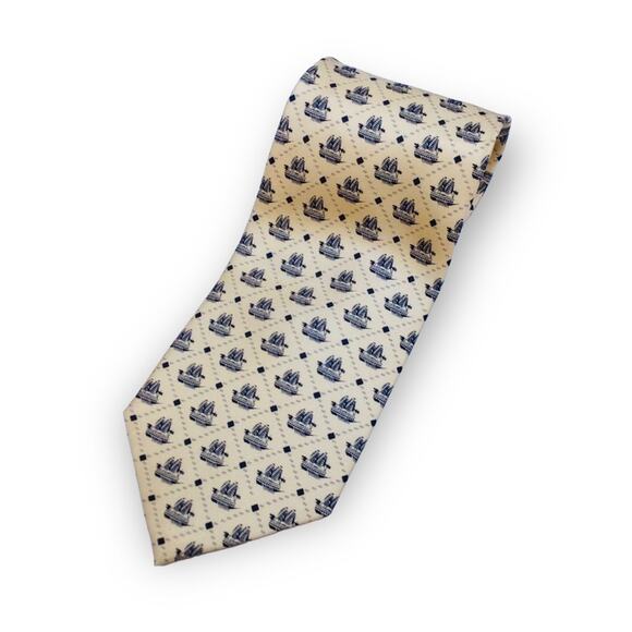 Nautical Clipper Ship Men's Silk Neck Tie - Picture 1 of 6